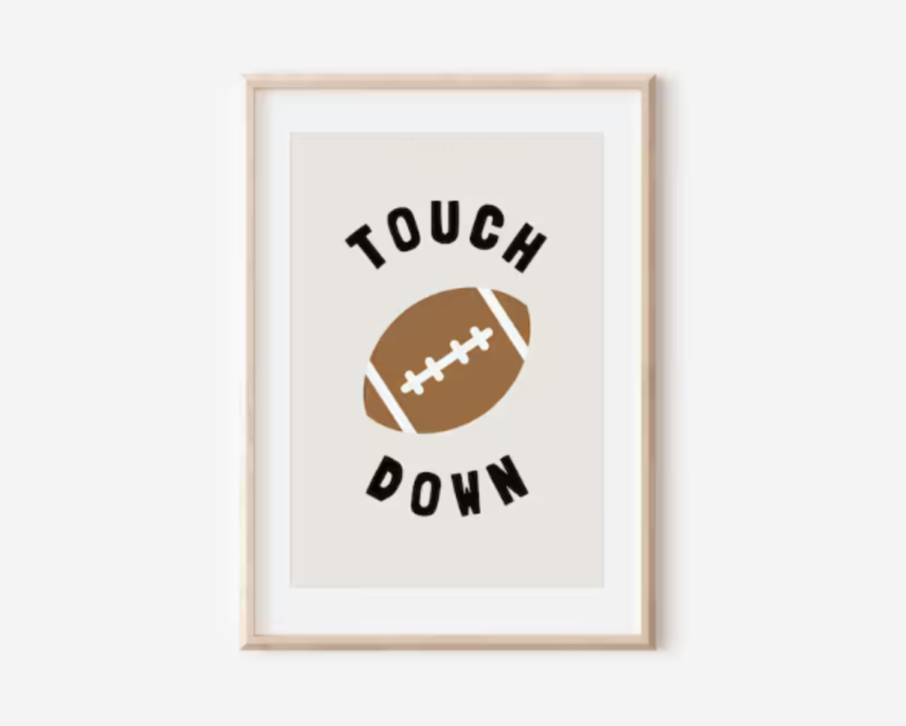 Decorative gift for teens: Digital print with a football theme, perfect for sports enthusiasts.