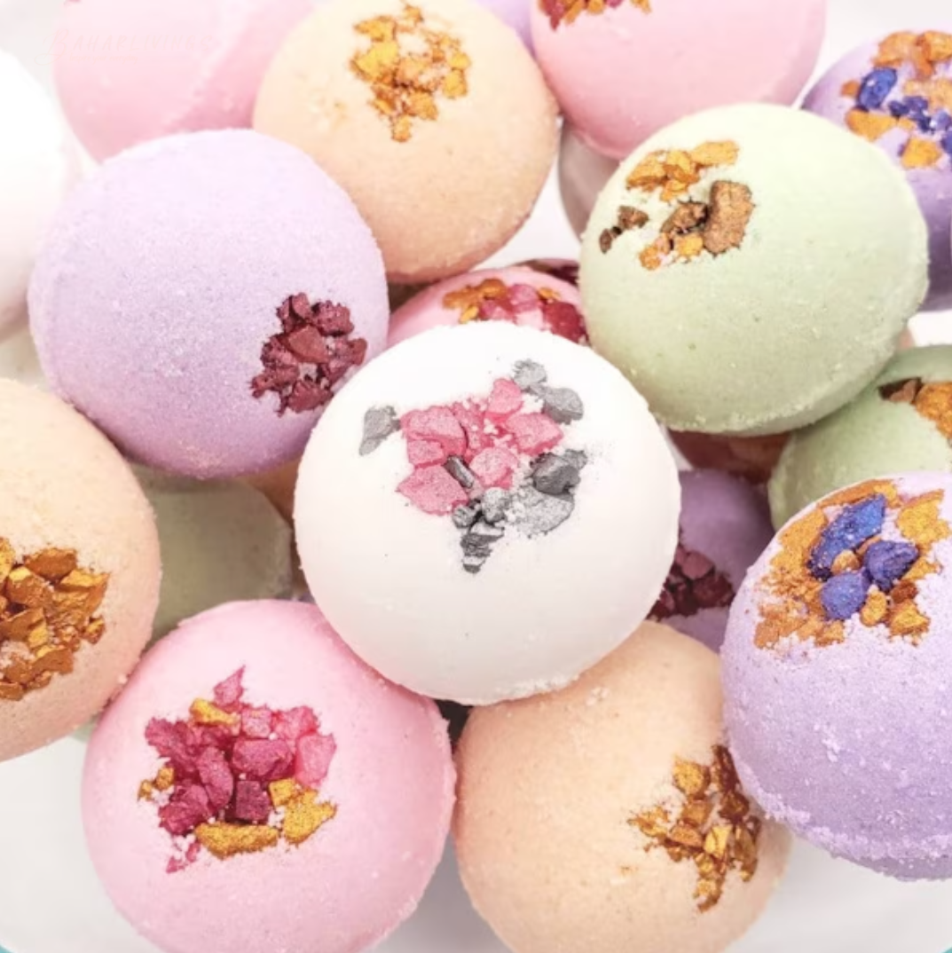 Relaxing gift idea for teens: Handmade bath bomb with moisturizing ingredients and delightful scents.