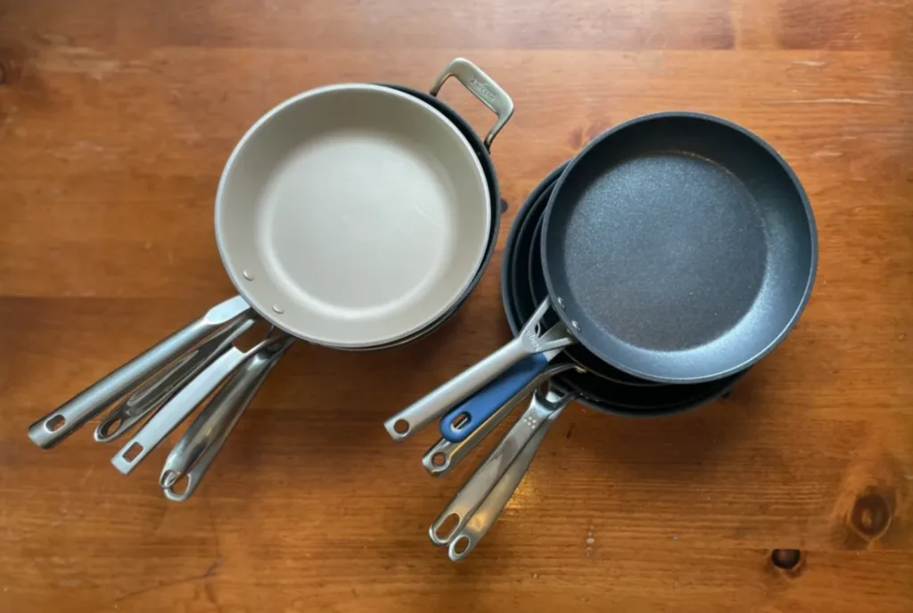 7 0 6 Signs of wear on a nonstick skillet - time to invest in a new one.