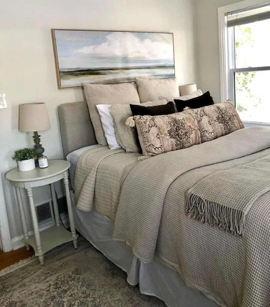 Very comfortable grey bed