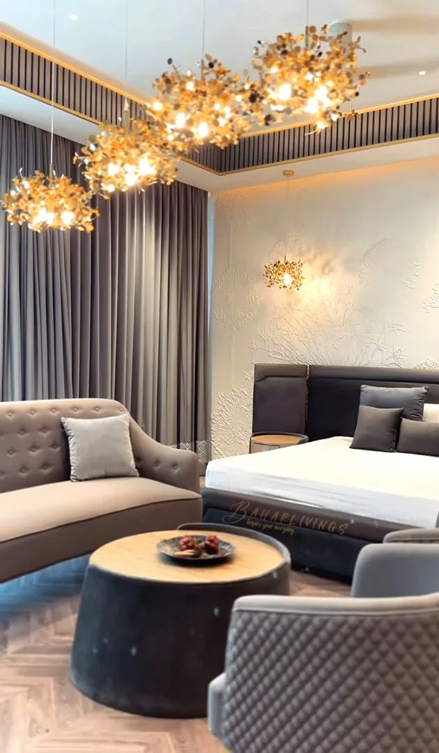 Modern maximalist master bedroom