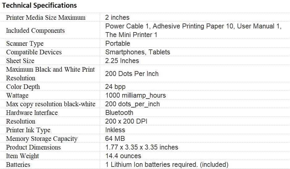 Details of Portable Inkless Mini Sticker Printer Details of Portable Inkless Mini Sticker Printer