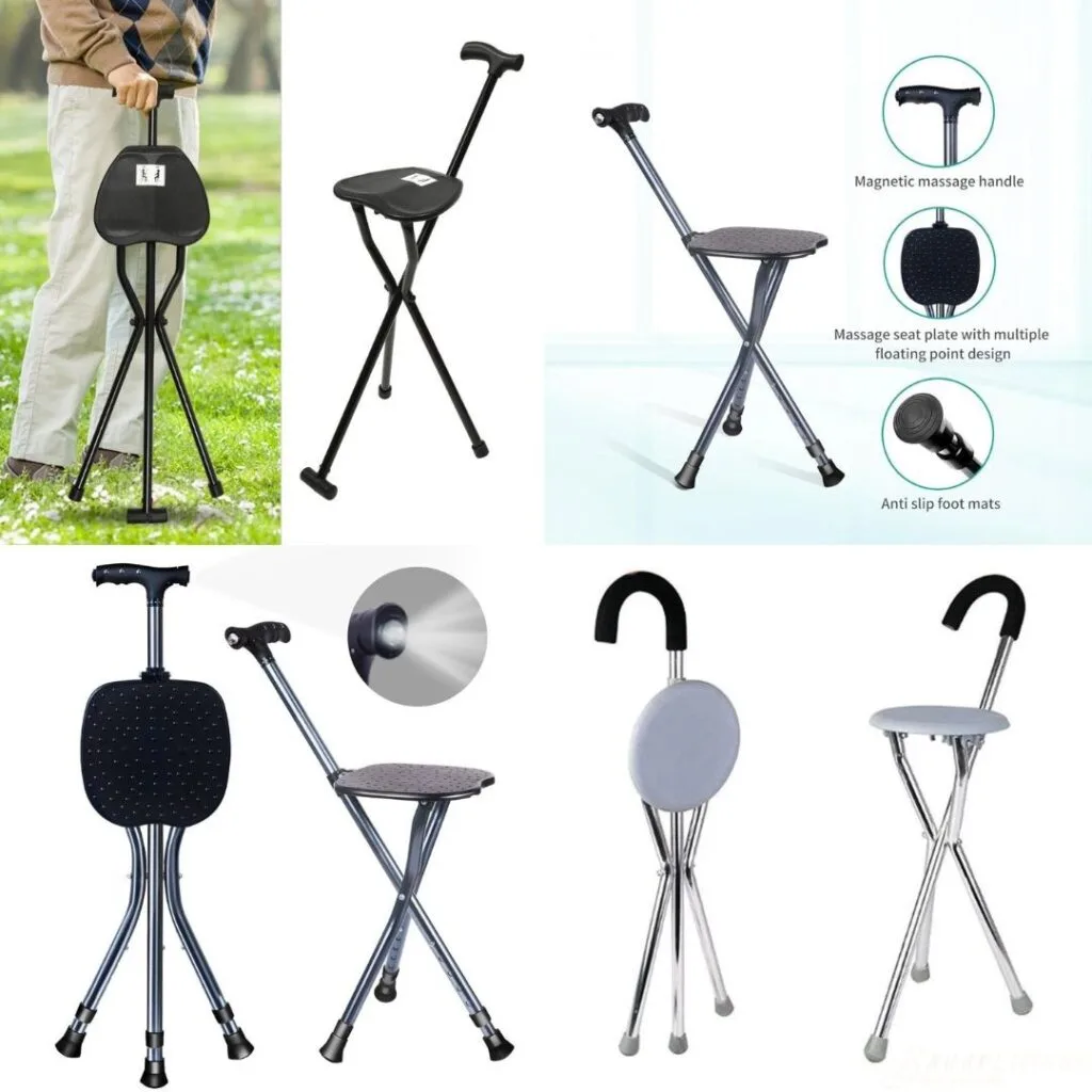 Gadgets of Folding Walking Cane with Seat